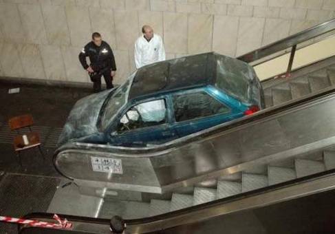 car down escalator